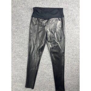 Assets By Spanx Faux Leather Leggings Women's Medium Black Shaping Ankle